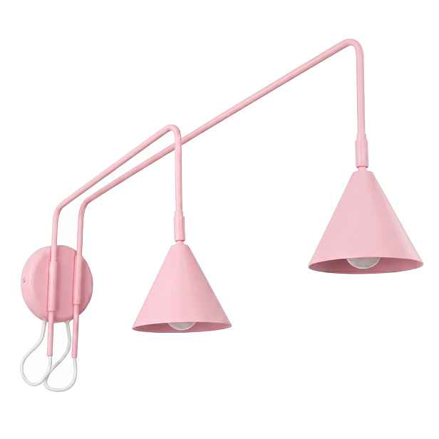 Nástěnná lampa Nox 2 růžová s vypínačem Svítidlo Lampa na zeď pohyblivá SOllux