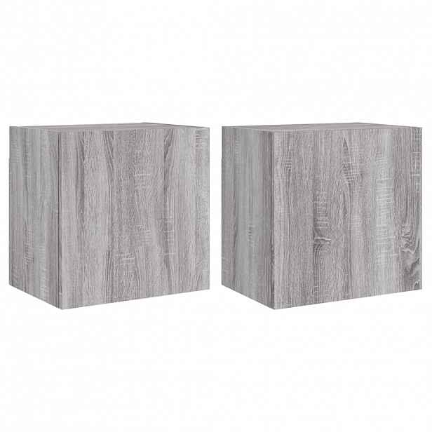 vidaXL Nástěnné TV skříňky 2 ks šedé sonoma 40,5 x 30 x 40 cm kompozit