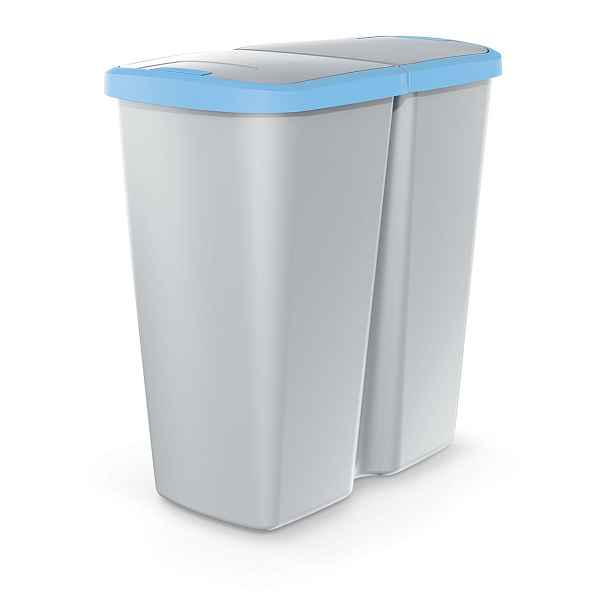 Prosperplast Odpadkový koš COMPACTO DUA popelavý/světle modrý, varianta 50 l