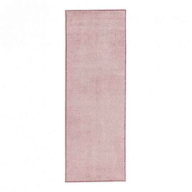 Růžový běhoun Hanse Home Pure, 80 x 400 cm