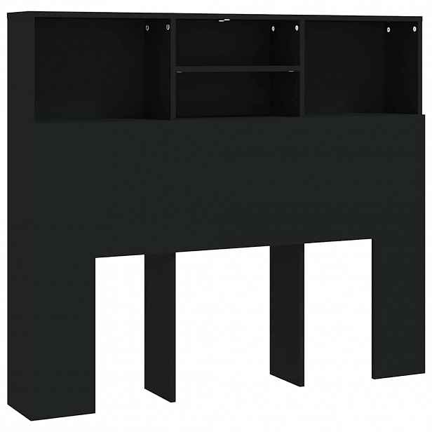 vidaXL Čelo postele s úložným prostorem černé 120 x 19 x 103,5 cm