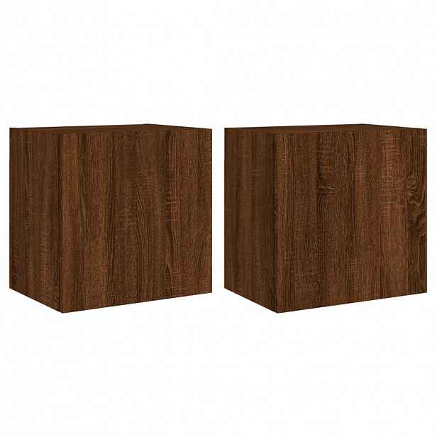 vidaXL Nástěnné TV skříňky 2 ks hnědý dub 40,5 x 30 x 40 cm kompozit
