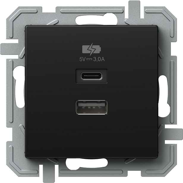 Zásuvka nabíjecí USB TEM Logiq černá