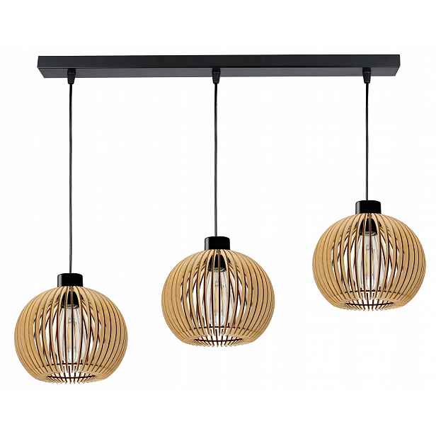 Závěsná lampa lustr převislý strop stínidlo dřevo 3