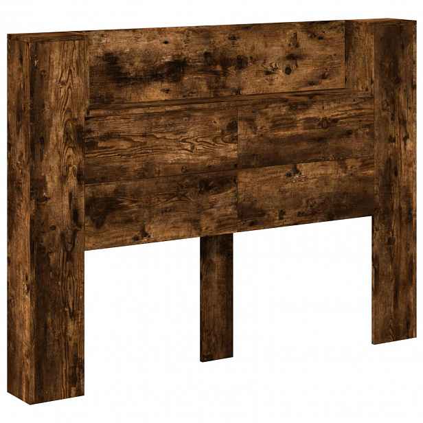 vidaXL Úložné čelo postele s LED Kouřový dub Kompozitní dřevo