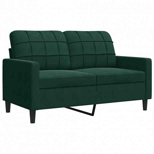 vidaXL 2místná pohovka tmavě zelená 120 cm samet