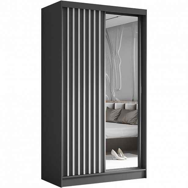 Beautysofa SKŘÍŇ s posuvnými dveřmi Helix 120/216/61 šedá + bílá