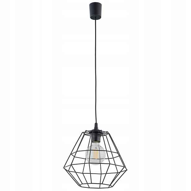 Černá Závěsná Lampa S Klecí Nad Jídelní Stůl 1E27 Tk Lighting