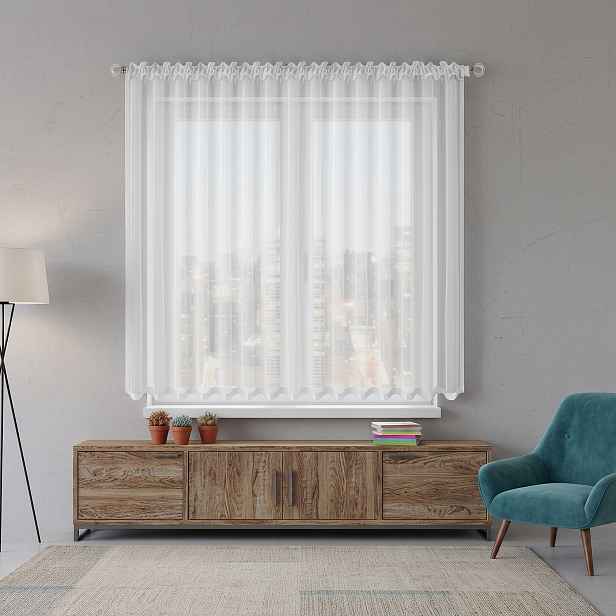 Dekorační krátká záclona s řasící páskou CHRISTELL L-80 bílá 400x150 cm MyBestHome