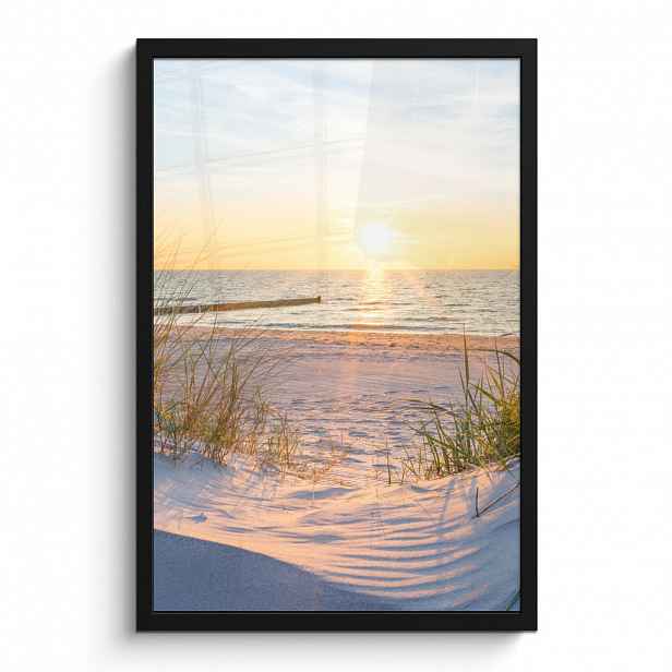 MuchoWow PLAKÁT V RÁMU Pláž - Slunce - Duna - Tráva - Písek - Horizont 40x60 cm