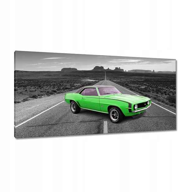 Obrazy 115x55 Zelené auto Dálnice