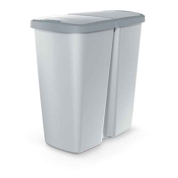 Prosperplast Odpadkový koš COMPACTO DUA popelavý/světle šedý, varianta 45 l