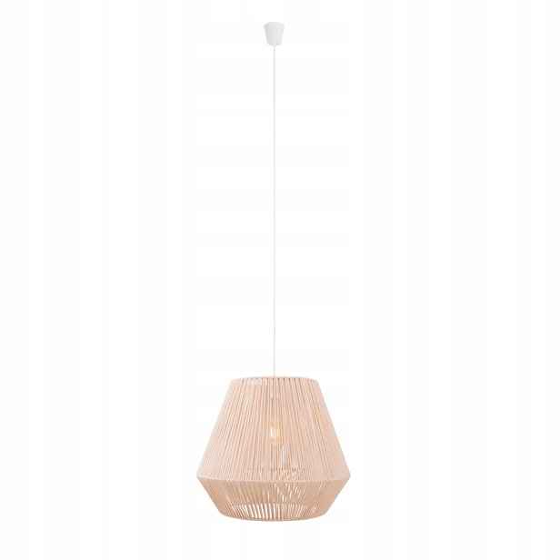 Závěsná lampa krémové stínidlo z boho bavlny do jídelny nad stůl Maxlight