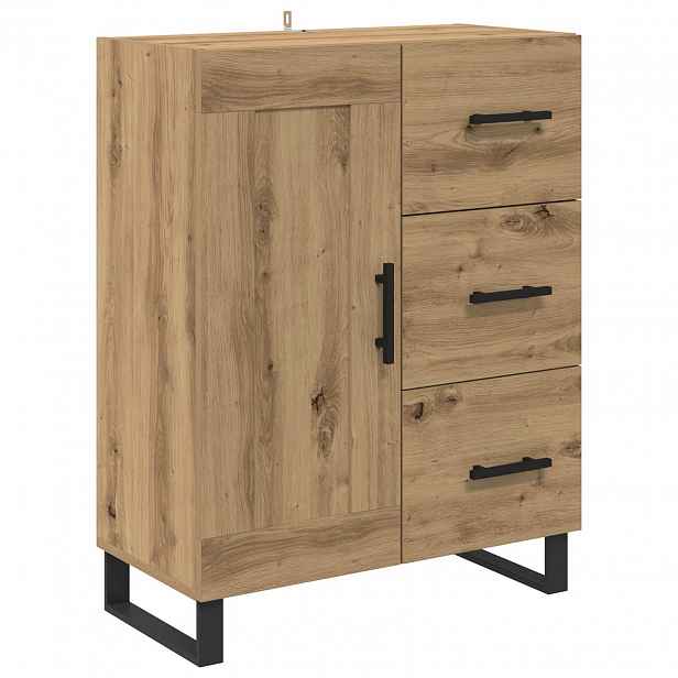 vidaXL Servírovací skříň Artisanový dub 69,5 x 34 x 90 cm