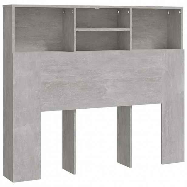 vidaXL Čelo postele s úložným prostorem betonově šedé 120x19x103,5 cm
