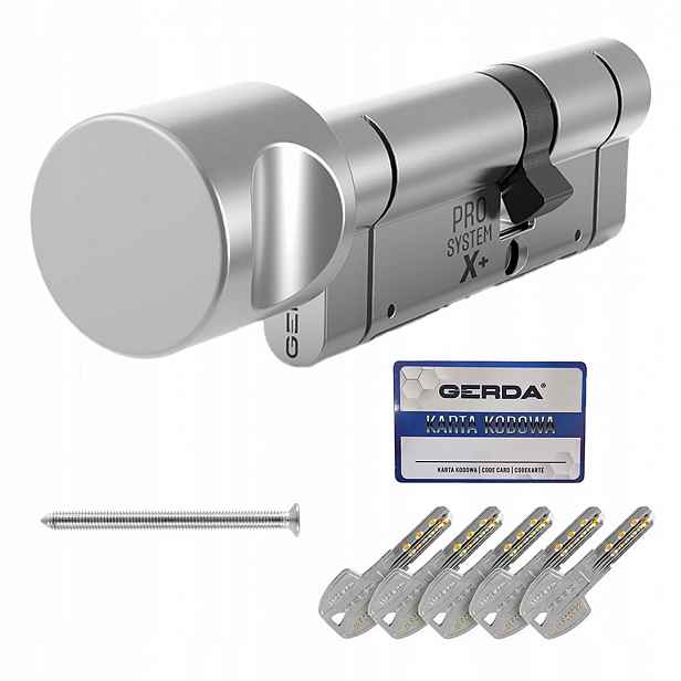 Vložka s knoflíkem Gerda Psx 35G/30mm Atest 6.D Tedee saténový nikl 5 klíčů