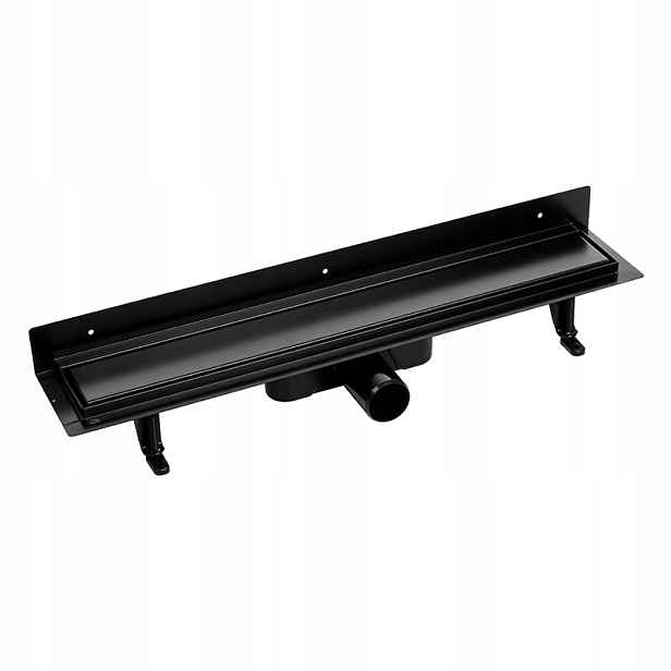 Lineární Odtok Nástěnný Odtok 90 CM Černý Oboustranný Panel Nerezová Ocel