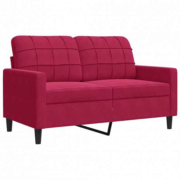 vidaXL 2místná pohovka vínová 120 cm samet