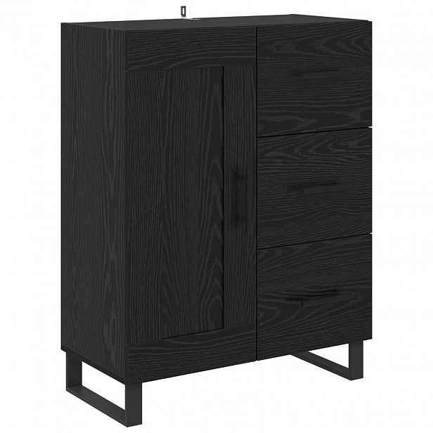 vidaXL Servírovací skříň se zásuvkou Černý dub 69,5 x 34 x 90 cm
