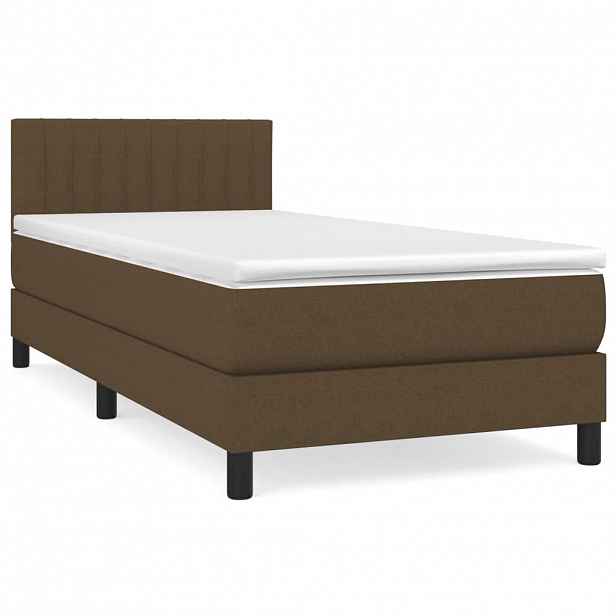 vidaXL Box spring postel s matrací tmavě hnědá 80x200 cm textil