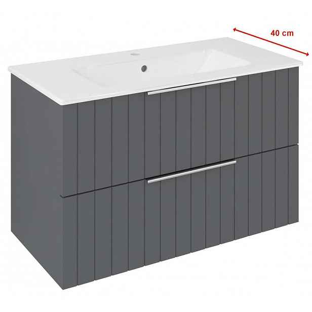 Sapho Cirasa - Umyvadlová skříňka Strip 78x54x39 cm, 2x zásuvka, carina CR792-4141S