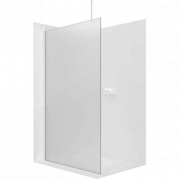 Sprchová zástěna Walk-in Onyx Top Round L/P - 8 mm - kulatá vzpěra - bílá matná, mléčné sklo - 100x200 cm