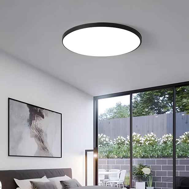 TEMU [2letá záruka] 37 cm 33W LED stropní svítidlo, přijímač černého světla, průměr 37 cm, 6000K , akryl - kov - plastový materiál, 1 světelný zdroj,