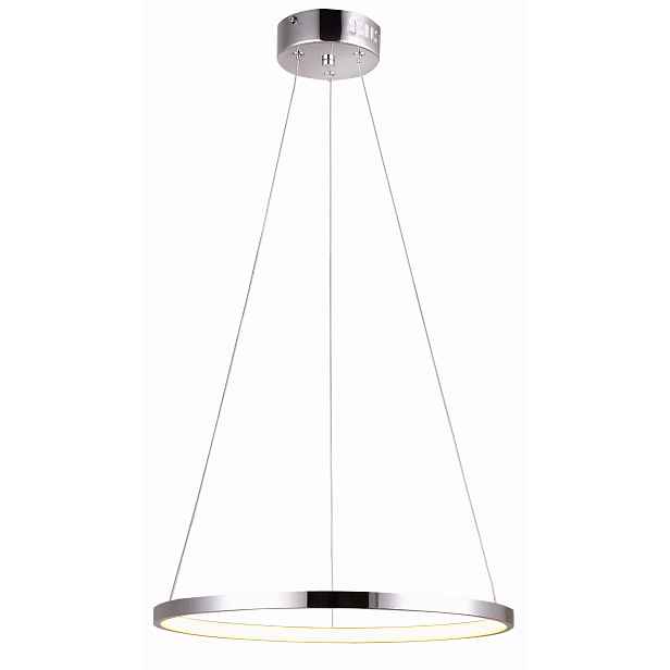 Moderní chromový Led lustr nad stůl do obývacího pokoje kulatý 40 cm Candellux