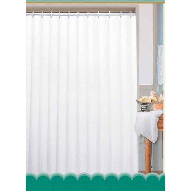 AQUALINE - Sprchový závěs 180x200cm, polyester, bílá 0201104 B