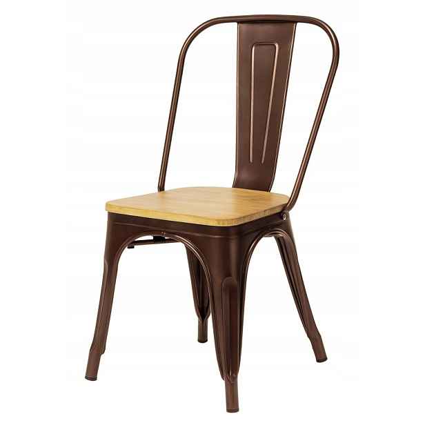 Kovová židle loft Corsica Copper Oak Tolix Lugano