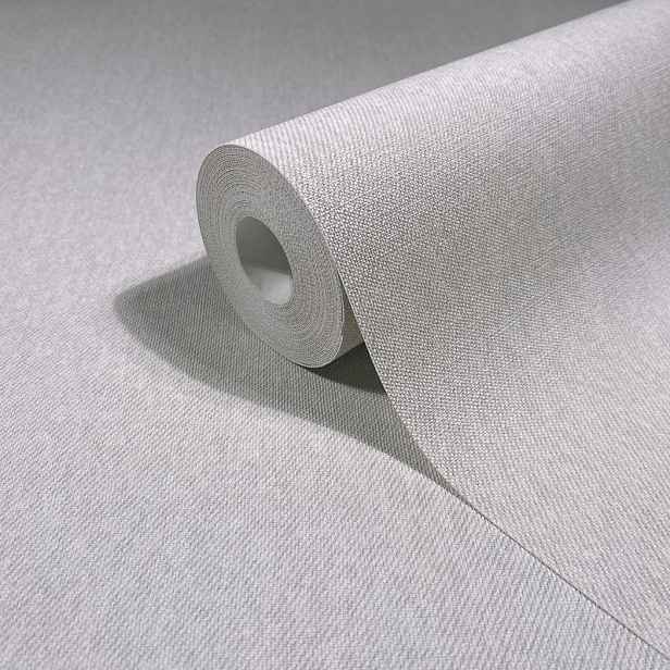 Šedá Tapeta Se Strukturou Tkaniny Odolná Proti Drhnutí 10,05 M X 106 CM