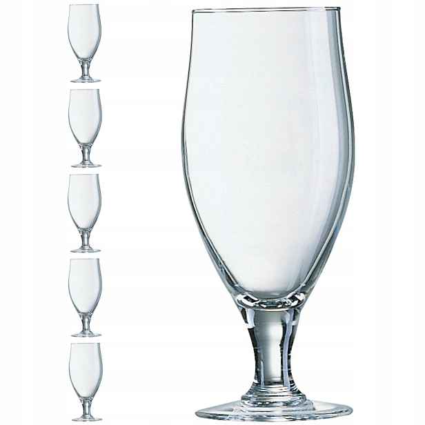 Sklenice na vodu piva na nožce Arcoroc Pokal Cervoise 380 ml, sada 6 ks