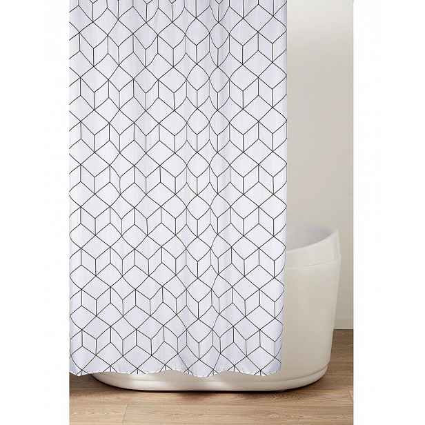 AQUALINE - Sprchový závěs 180x200cm, polyester, kostky ZV029