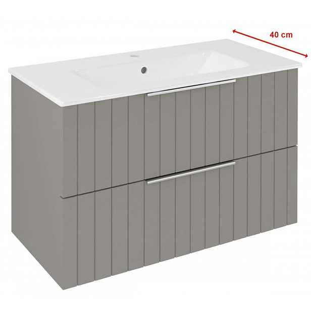 Sapho Cirasa - Umyvadlová skříňka Strip 78x54x39 cm, 2x zásuvka, agila CR792-4343S
