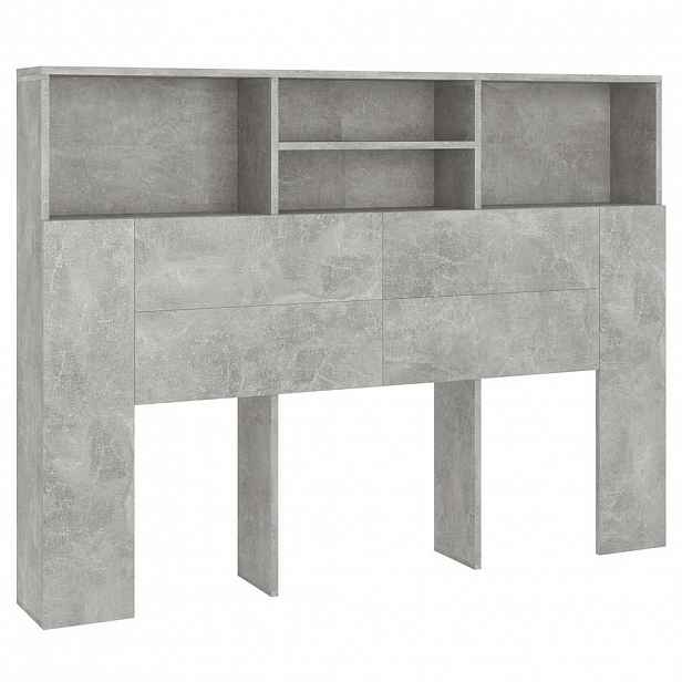 vidaXL Čelo postele s úložným prostorem betonově šedé 140x19x103,5 cm