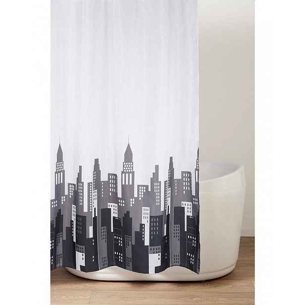 AQUALINE - Sprchový závěs 180x200cm, polyester, město ZV030