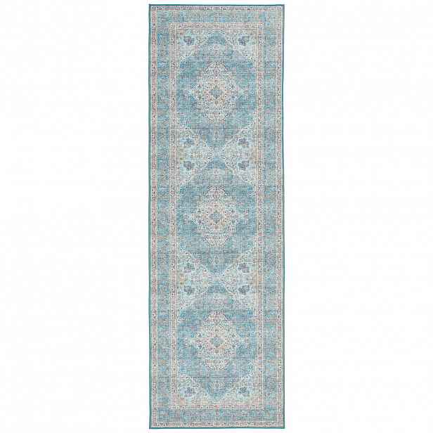 Novel BĚHOUN, 80/250 cm krémová, pastelově modrá, koňaková