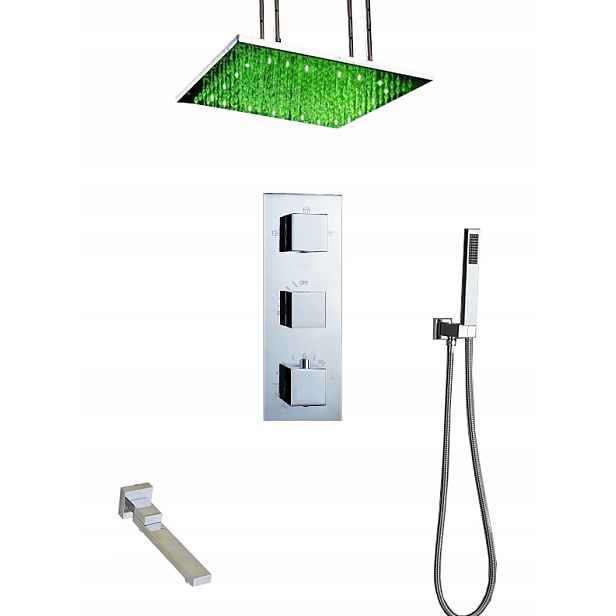 Podomítková Sada Led Vývod Dešťová Sprcha 60 CM
