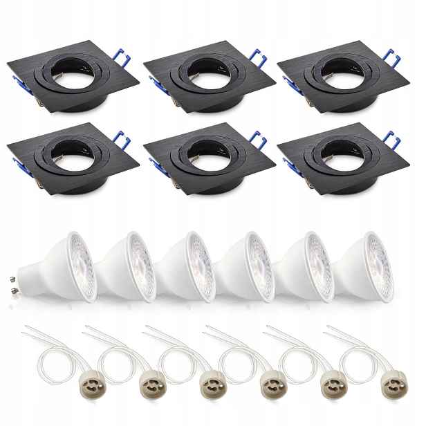 Sada 6x pohyblivé halogenové svítidlo LUMO9 Led GU10 5W premium teple bílé