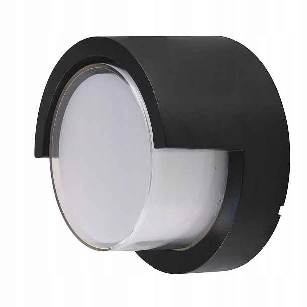 V-tac Nástěnné svítidlo 12W Led IP65 černé kulaté VT-827 3000K 1155lm