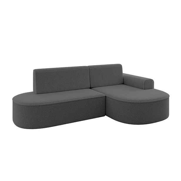 ALTDECOR ROHOVÁ SEDAČKA s funkcí spaní a otomanem, pravá MARI-L1-S 283x167x85 Šedá Buklé