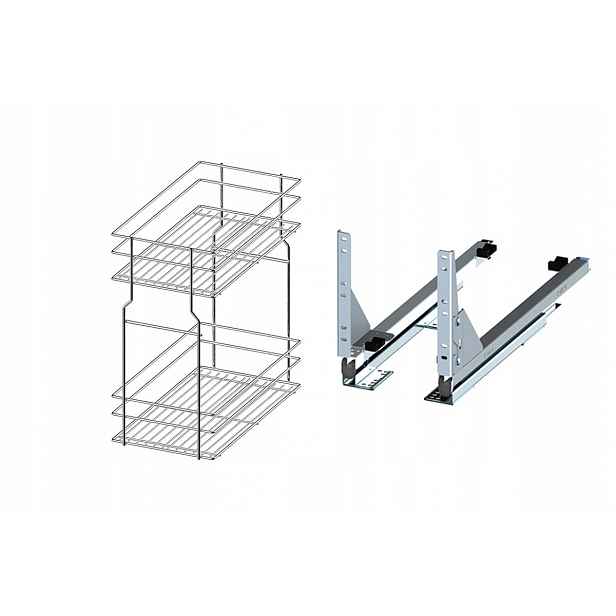 Koš do spodní skříňky Cargo 30 cm 300 Chrom 2p s tlumením dovírání Rejs s plným výsuvem