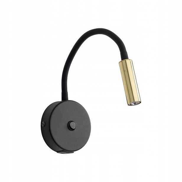 Nástěnná lampa Lagos černá/zlatá s Usb a vypínačem Tk Lighting