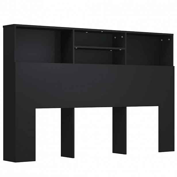 vidaXL Čelo postele s úložným prostorem černé 160 x 19 x 103,5 cm