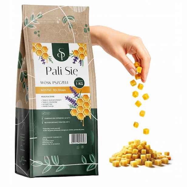 Vosk 1 kg – přírodní žlutá kostka na svíčky, čistý vosk