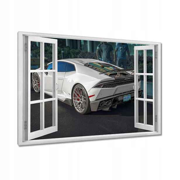 Obrazy 120x80 Bílé sportovní auto