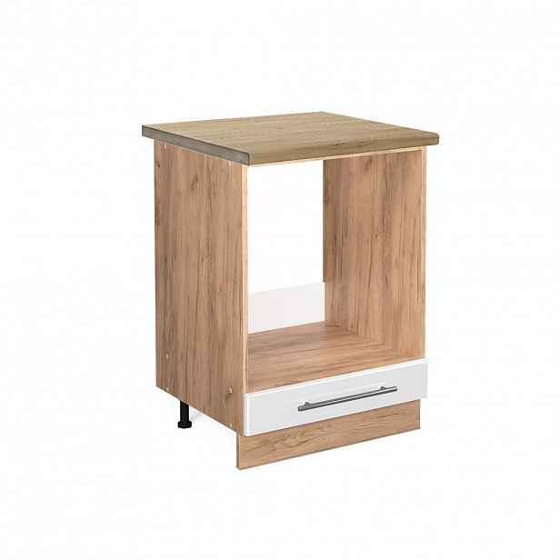 Vicco SKŘÍŇKA NA VESTAVĚNOU TROUBU Fame-Line Bílá vysoký lesk 60 cm , PD Dub
