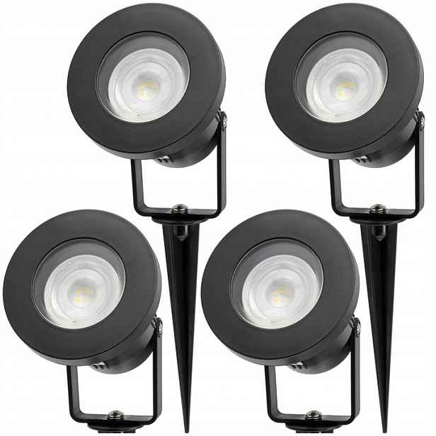 4x Led zahradní reflektorová lampa GU10 IP65 Vzduchotěsná, pevná konstrukce