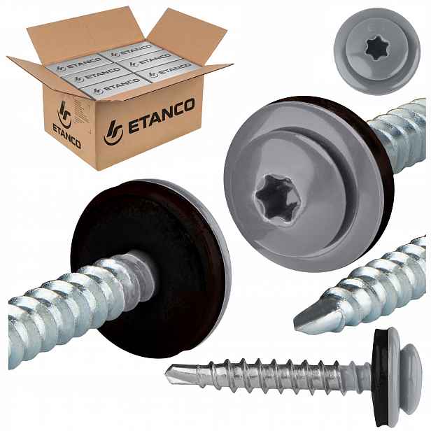 Farmářské vruty Torx 4,8x35 mm Ral 9006 1500 ks, vruty Etanco Gtf P