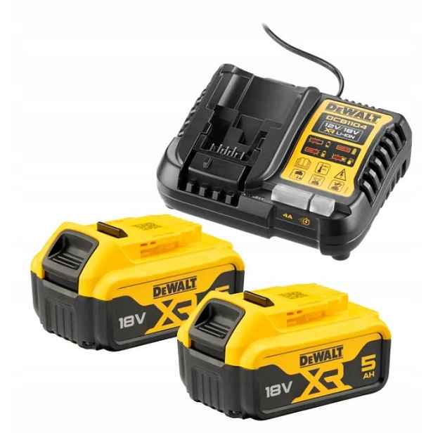 sada 2 akumulátorů 18V Li-Ion 5,0Ah nabíječka, DeWALT [DCB1104P2-QW]